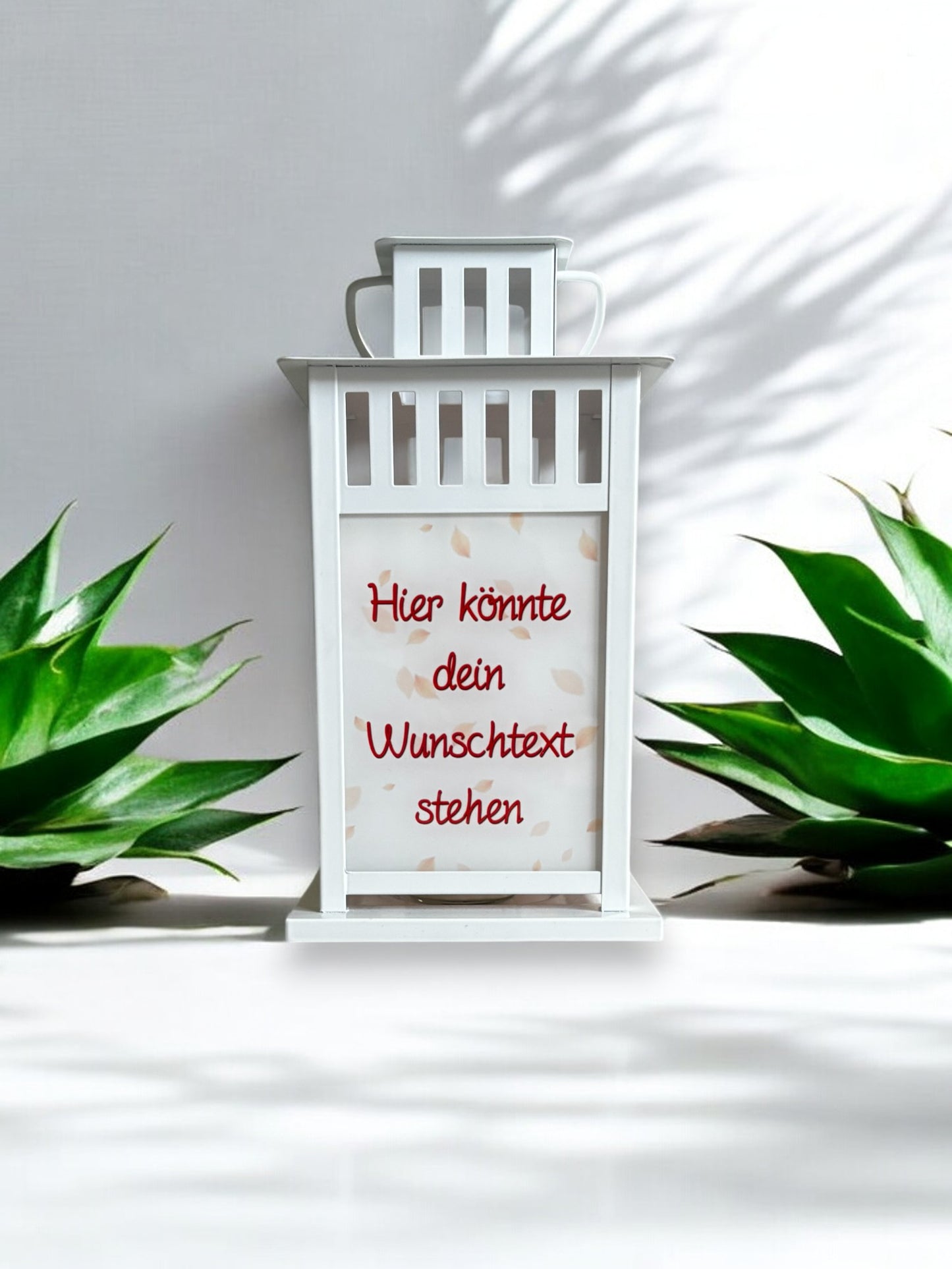 herbstliche, personalisierte Grablaterne mit Wunschtext - Bärenkollektion - Bär auf Wolke
