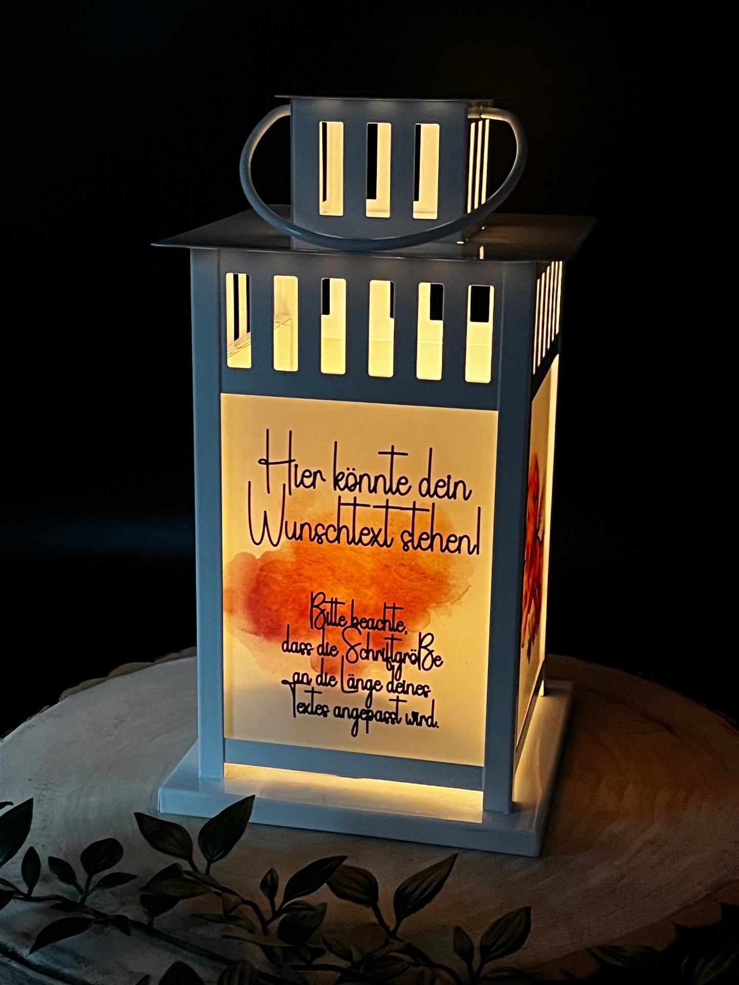 personalisierte Grablaterne - Motiv: Löwe mit Flügeln - Wunschtext - ZaraTiv -  -  - #original_alt_text# 