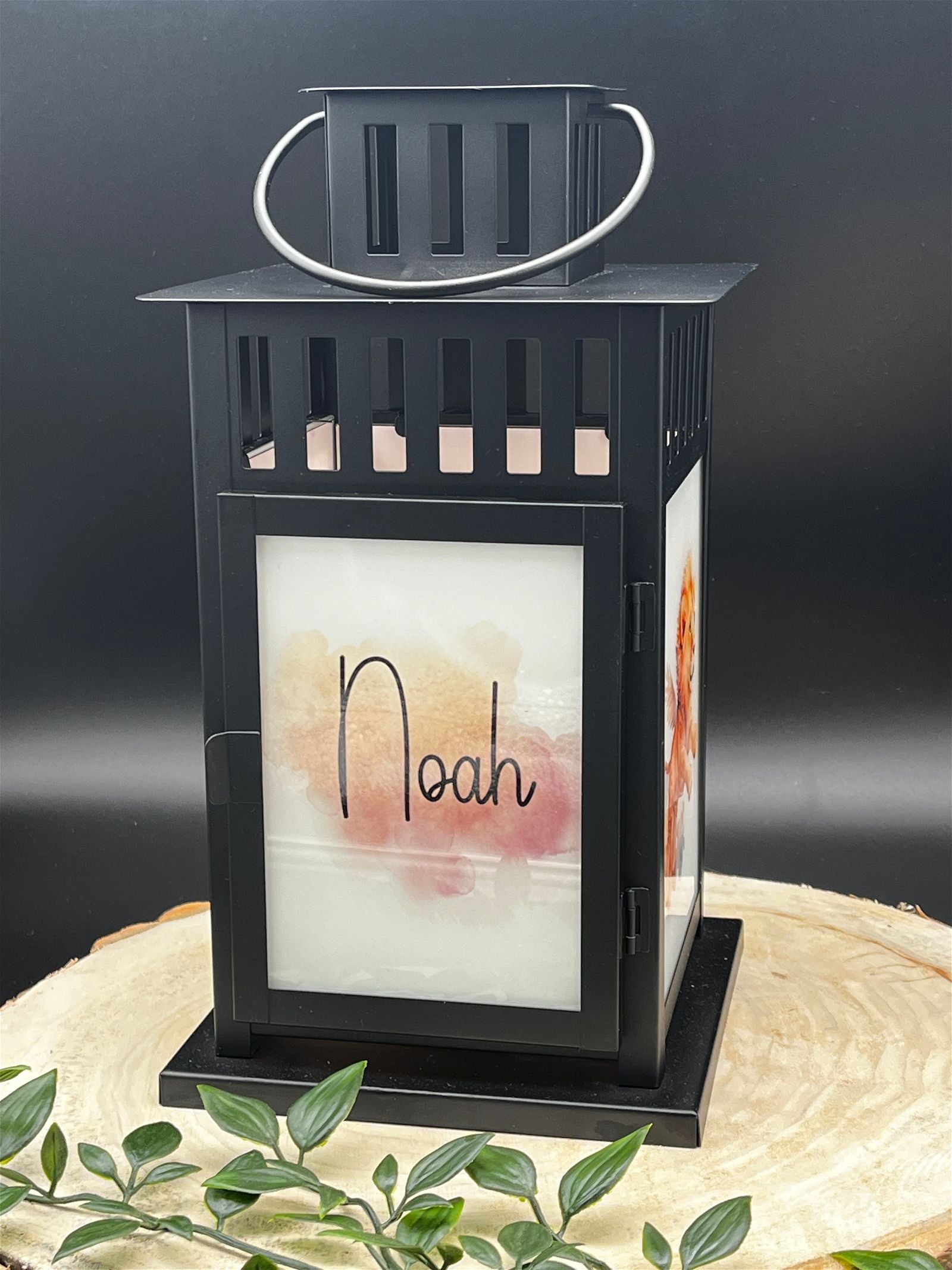 personalisierte Grablaterne - Motiv: Löwe mit Flügeln - Wunschtext - ZaraTiv -  -  - #original_alt_text# 