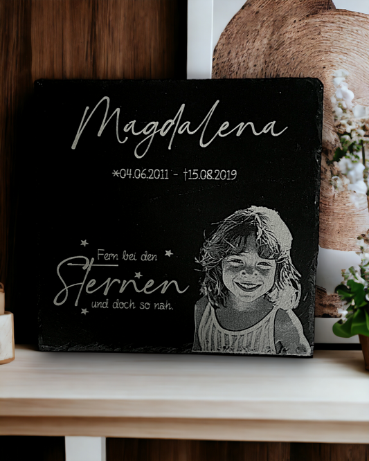 personalisierte Grabplatte mit Fotogravur und Spruch - ZaraTiv -  -  - #original_alt_text# 
