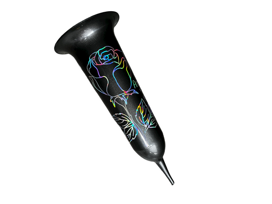 personalisierte Grabsteckvase -HOLOGRAMM- Motiv: Rose - ZaraTiv -  -  - #original_alt_text# 