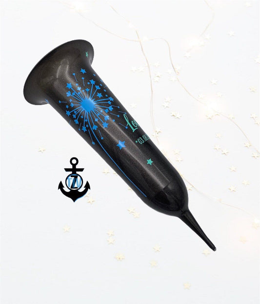 personalisierte Grabsteckvase -Wunschfarben- Motiv: Pusteblume mit Sternen - ZaraTiv -  -  - #original_alt_text# 